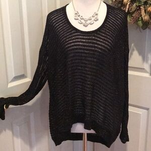 Black sweater, sheer with subtle sparkle